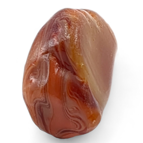 Carmel Coffee Cranberry Swirl Art Glass Pocket Stone Slag Tumbled Cullet #4S95 - Picture 2 of 6